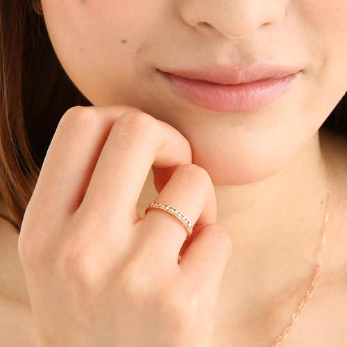 K10ピンクゴールド ダイヤハートリング 15号