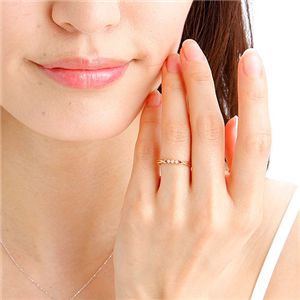 K10PG ダイヤモンドツイストリング(指輪)【10金ピンクゴールド】184275 15号