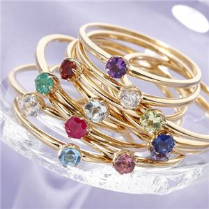 K18/twelveカラージュエルリング ダイヤモンド 9号