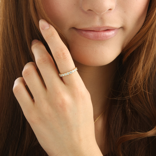 K18YG�i�C�G���[�S�[���h�j �_�C�������h1.0ct�G�^�j�e�B�����O 19��